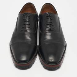 Christian Louboutin Black Leather Hubertus Lace Up Oxford Size 39