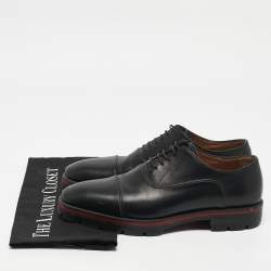 Christian Louboutin Black Leather Hubertus Lace Up Oxford Size 39