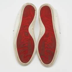 مملوكة مسبقًا Christian Louboutin White Leather F.A.V Fique A Vontade Sneakers Size 40