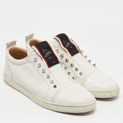 مملوكة مسبقًا Christian Louboutin White Leather F.A.V Fique A Vontade Sneakers Size 40
