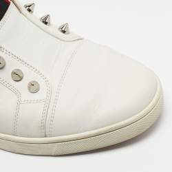 مملوكة مسبقًا Christian Louboutin White Leather F.A.V Fique A Vontade Sneakers Size 40