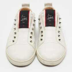 مملوكة مسبقًا Christian Louboutin White Leather F.A.V Fique A Vontade Sneakers Size 40