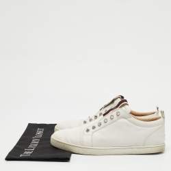 مملوكة مسبقًا Christian Louboutin White Leather F.A.V Fique A Vontade Sneakers Size 40