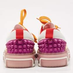Christian Louboutin Multicolor Leather and Suede Astroloubi Low Top Sneakers Size 40