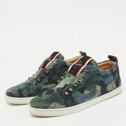 Christian Louboutin Multicolor Camouflage Suede F.A.V Fique A Vontade Sneakers Size 41