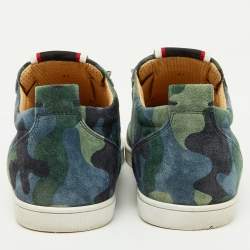 Christian Louboutin Multicolor Camouflage Suede F.A.V Fique A Vontade Sneakers Size 41