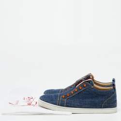 Pre Owned Christian Louboutin Blue Denim F.A.V Fique A Vontade Sneakers Size 41