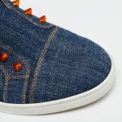 Pre Owned Christian Louboutin Blue Denim F.A.V Fique A Vontade Sneakers Size 41