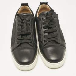 Christian Louboutin Black Canvas and Leather Rantulow Low Top Sneakers Size 42