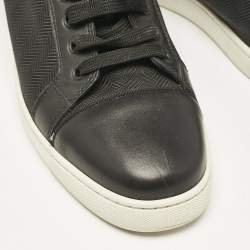 Christian Louboutin Black Canvas and Leather Rantulow Low Top Sneakers Size 42
