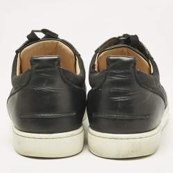 Christian Louboutin Black Canvas and Leather Rantulow Low Top Sneakers Size 42