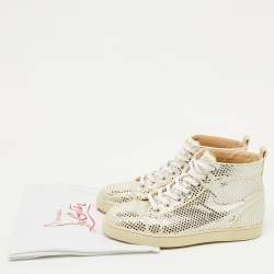 Christian Louboutin Off White Suede Star Rantus Orlato High Top Sneakers Size 43