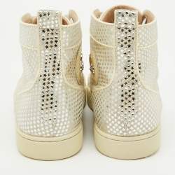 Christian Louboutin Off White Suede Star Rantus Orlato High Top Sneakers Size 43