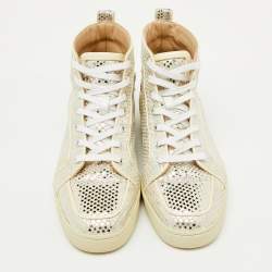 Christian Louboutin Off White Suede Star Rantus Orlato High Top Sneakers Size 43