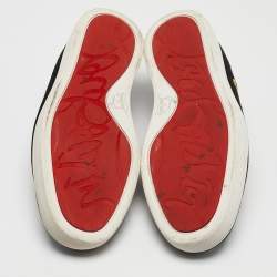 Pre Owned Christian Louboutin Black Suede Pik N Luck Slip On Sneakers Size 40.5