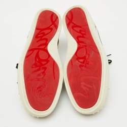 Christian Louboutin Multicolor Fabric and Leather Varsi Junior Spikes Low Sneakers Size 42
