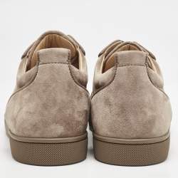 Christian Louboutin Beige Suede Louis Junior Spikes Sneakers Size 41