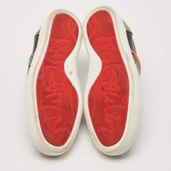 Christian Louboutin Multicolor Leather and Patent Graffiti Low Top Sneakers Size 45