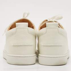 Christian Louboutin White Leather Rantulow Low Top Sneakers Size 43.5