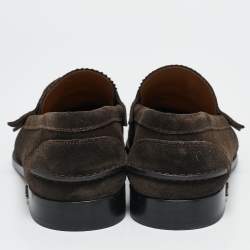 Christian Louboutin Brown Suede Slip On Loafers Size 40