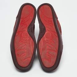 Christian Louboutin Burgundy Croc Effect Suede Louis High Top Sneakers Size 45