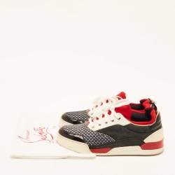 Christian Louboutin Multicolor Fabric and Leather Aurelien Lace Up Sneakers Size 44.5
