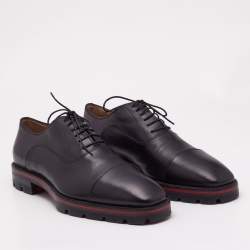Christian Louboutin Black Leather Lace Up Oxfords Size 44