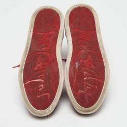 Christian Louboutin Red Suede Rankick High Top Sneakers Size 40