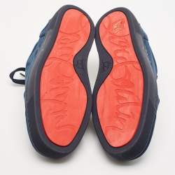 Christian Louboutin Navy Blue Suede Fun Louis Junior Sneakers Size 43.5