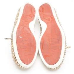 Christian Louboutin Beige Leather Spike Yacht Loafers Size 45