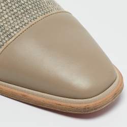 Christian Louboutin Grey/Beige Suede and Leather Oxfords Size 44.5