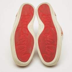 Christian Louboutin Two Tone Canvas And Leather Louis Orlato  High Top Sneakers Size 45