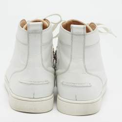Christian Louboutin White Leather Louis High Top Sneakers Size 43 