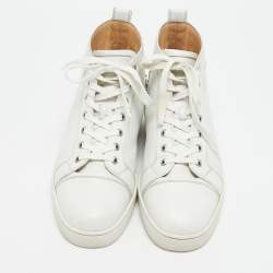 Christian Louboutin White Leather Louis High Top Sneakers Size 43 