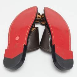 Christian Louboutin Brown Calf Hair and Leather Thong Flats Size 43.5