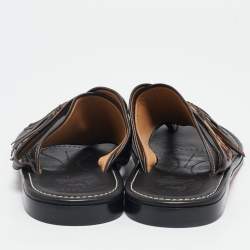 Christian Louboutin Brown Calf Hair and Leather Thong Flats Size 43.5