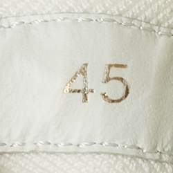 Pre Owned Christian Louboutin White Leather and Knit Fabric Arpoador Donna Sneakers Size 45