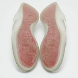 Pre Owned Christian Louboutin White Leather and Knit Fabric Arpoador Donna Sneakers Size 45