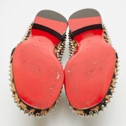Christian Louboutin Brown Leopard Calfhair Spike Smoking Slippers Size 42.5