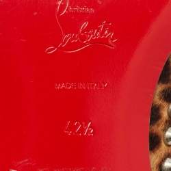Christian Louboutin Brown Leopard Calfhair Spike Smoking Slippers Size 42.5