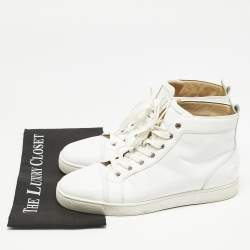 Christian Louboutin White Leather Louis High Top Sneakers Size 43