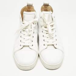Christian Louboutin White Leather Louis High Top Sneakers Size 43