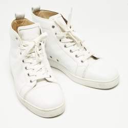 Christian Louboutin White Leather Louis High Top Sneakers Size 43
