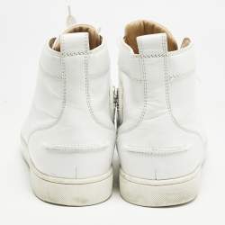 Christian Louboutin White Leather Louis High Top Sneakers Size 43