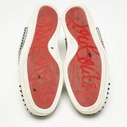 Christian Louboutin Multicolor Leather and Suede Louis Junior Spikes Lace Up Sneakers Size 46