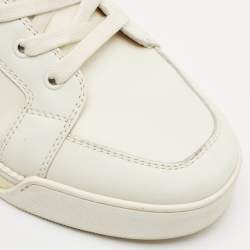 Christian Louboutin White Leather Rankick High Top Sneakers Size 42