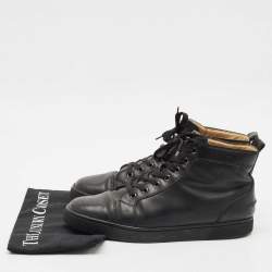 Christian Louboutin Black Leather Louis High Top Sneakers Size 43