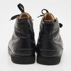 Christian Louboutin Black Leather Louis High Top Sneakers Size 43
