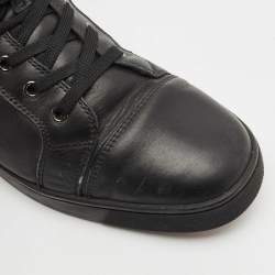Christian Louboutin Black Leather Louis High Top Sneakers Size 43