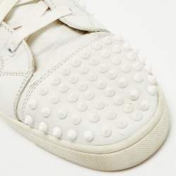 Christian Louboutin White Leather Louis Spikes High Top Sneakers Size 43